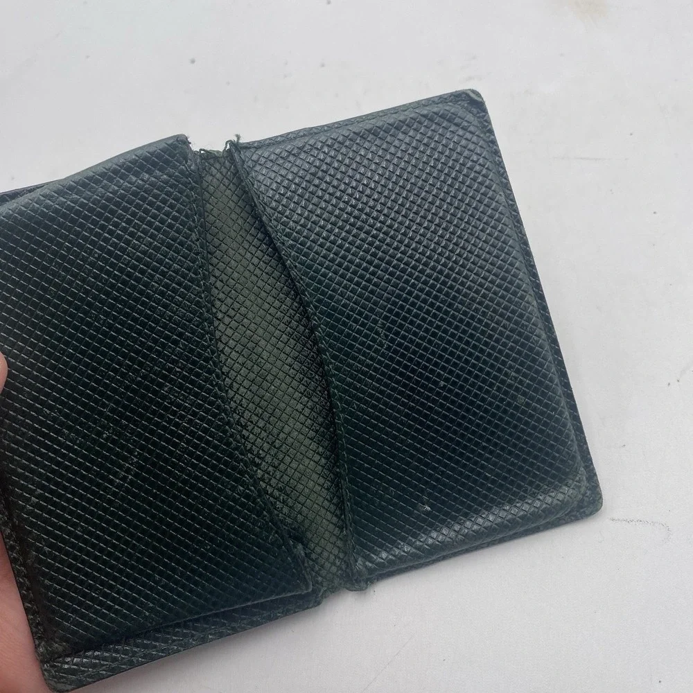 BOTTEGA‎ VENETA Green Intrecciato Leather Mens Bifold Wallet Italy Card SEE PICS